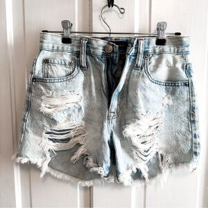 Aeropostale Light Blue Distressed Jean Shorts